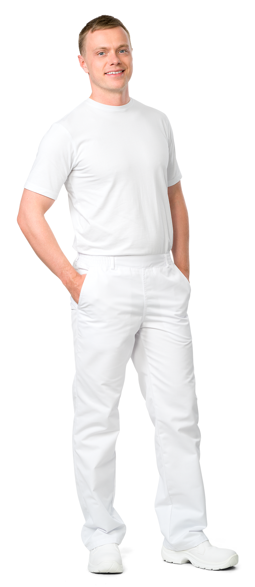 Белые брюки мужские летние